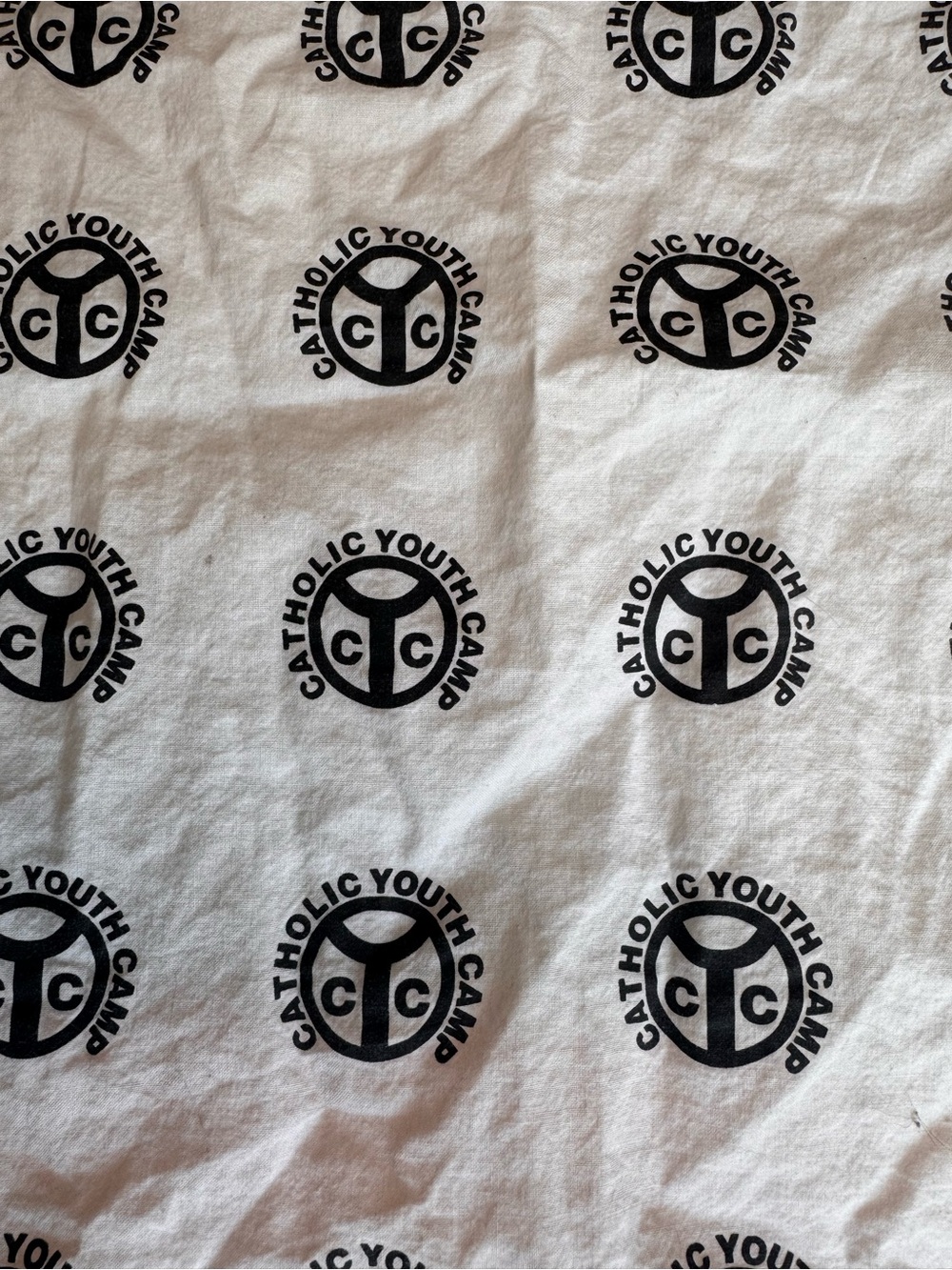 Vintage Catholic Youth Camp White Logo Bandana Scarf